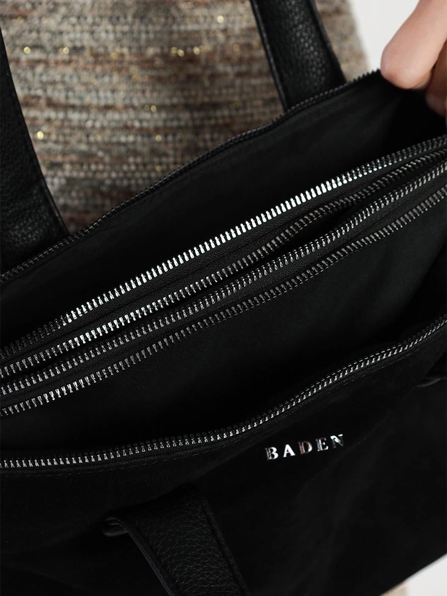 Сумка-тоут черного цвета со съемным плечевым ремнем